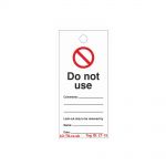 Do Not Use Valve Lockout Tagout Tags
